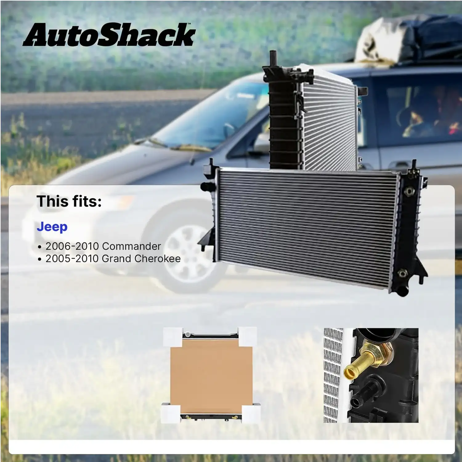 AutoShack Radiator for 2005-2010 Jeep Grand Cherokee 2006-2010 - Image 2